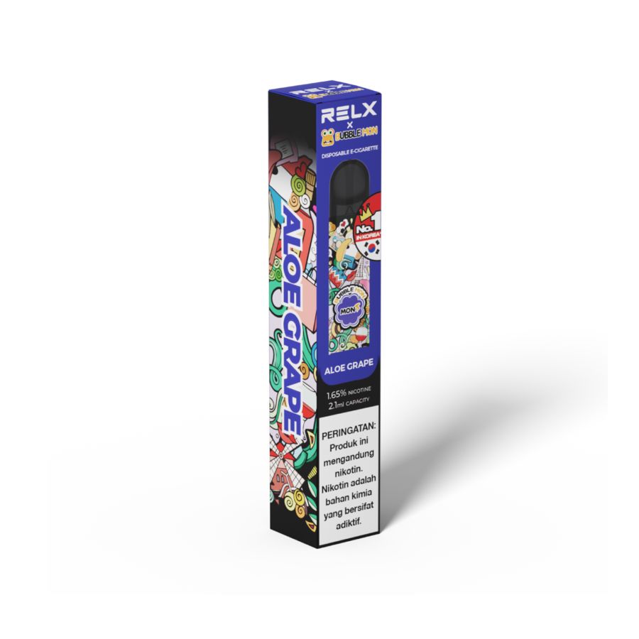 RELX Bubblemon Disposable POD - Aloe Grape 1.65% 1pcs Rokok Elektrik 1pcs