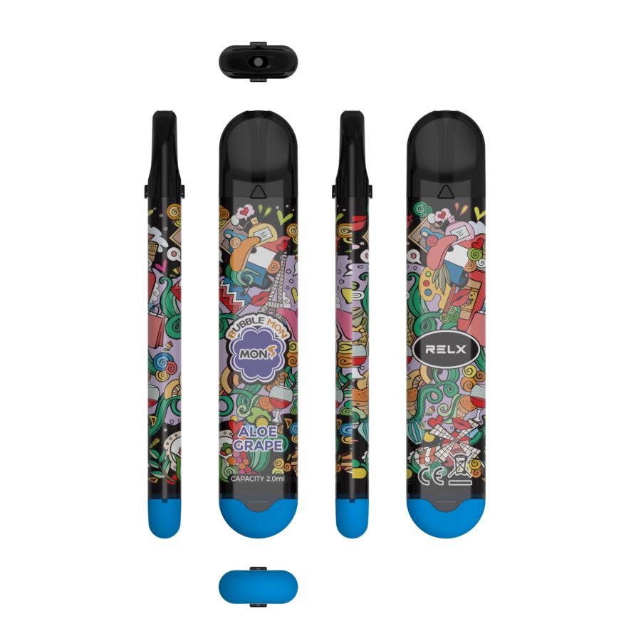 RELX Bubblemon Disposable POD - Aloe Grape 1.65% 1pcs Rokok Elektrik 1pcs
