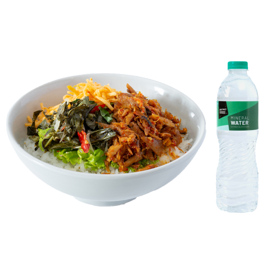 Ricebowl Cakalang & Mineral Water 600ml Astro Goods