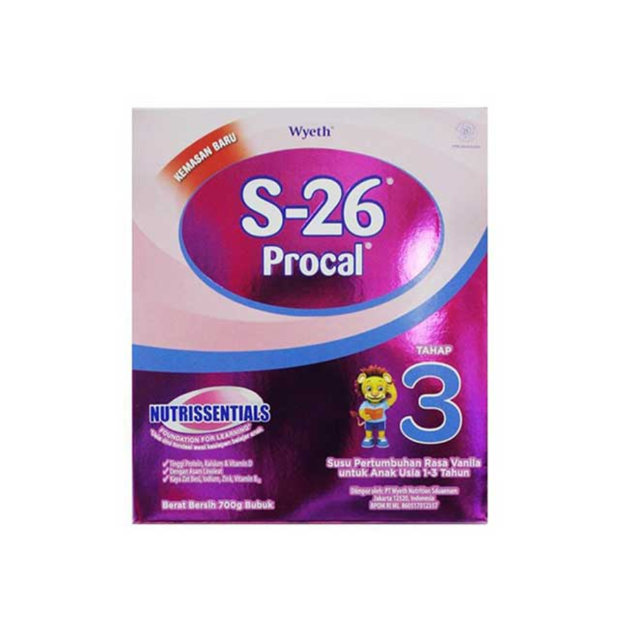 S-26 Procal Vanilla 1-3 Tahun/Susu Formula 700gram