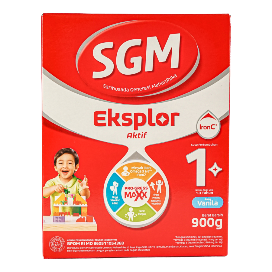 SGM 1-3 Thn Rasa Vanilla Eksplor Aktif/Susu Formula 900gram