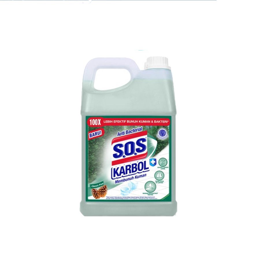 SOS Karbol Classic Pine Botol/Pembersih Lantai 3600ml