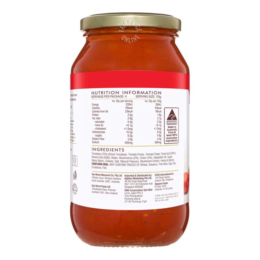 San Remo Bolognese Pasta Sauce 480gram