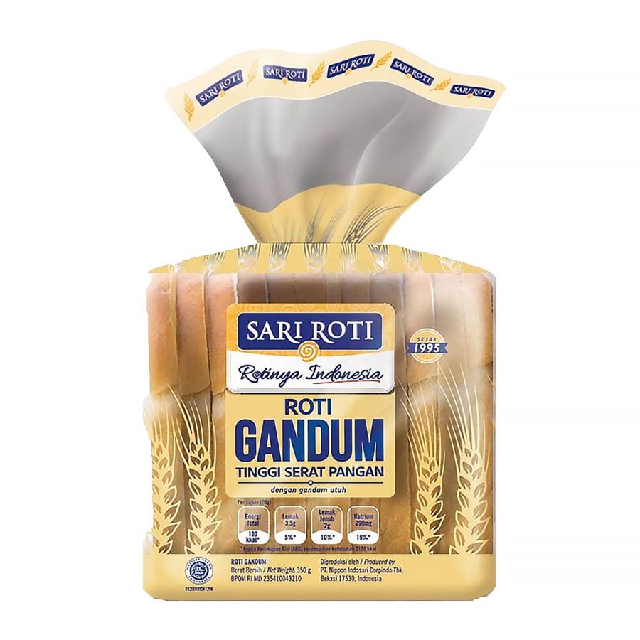 Sari Roti Tawar Gandum 10 Lembar 400gram