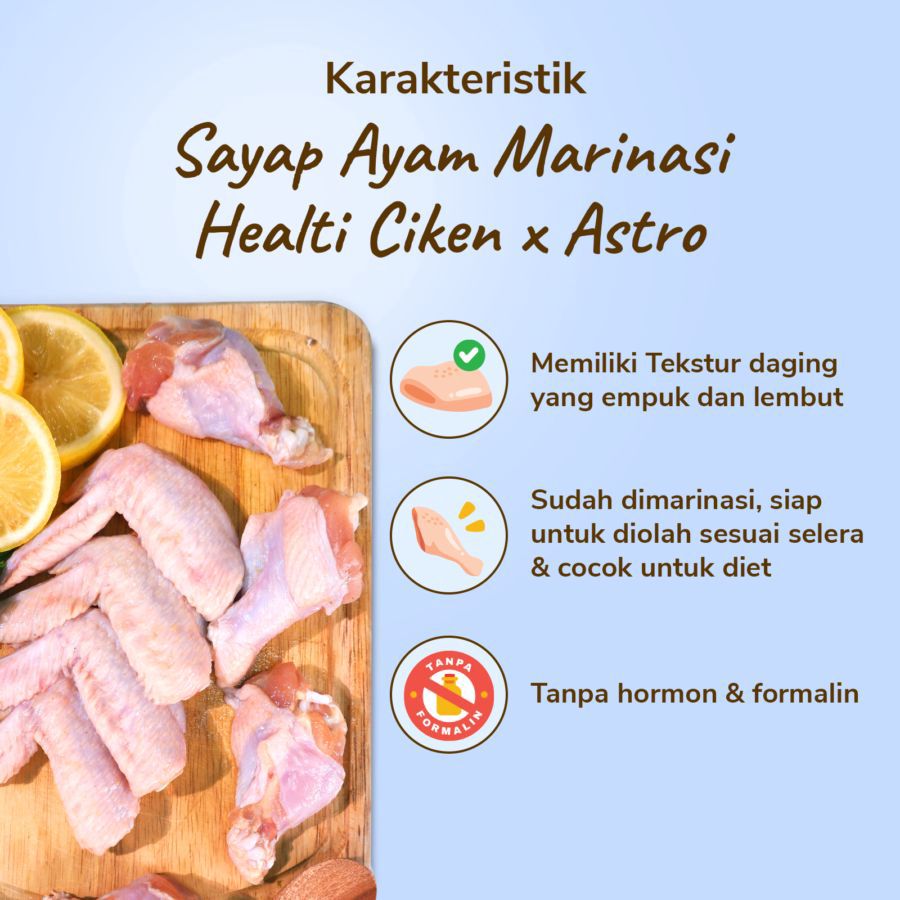 Sayap Ayam Marinasi Healti Ciken 400-500gram 1pcs