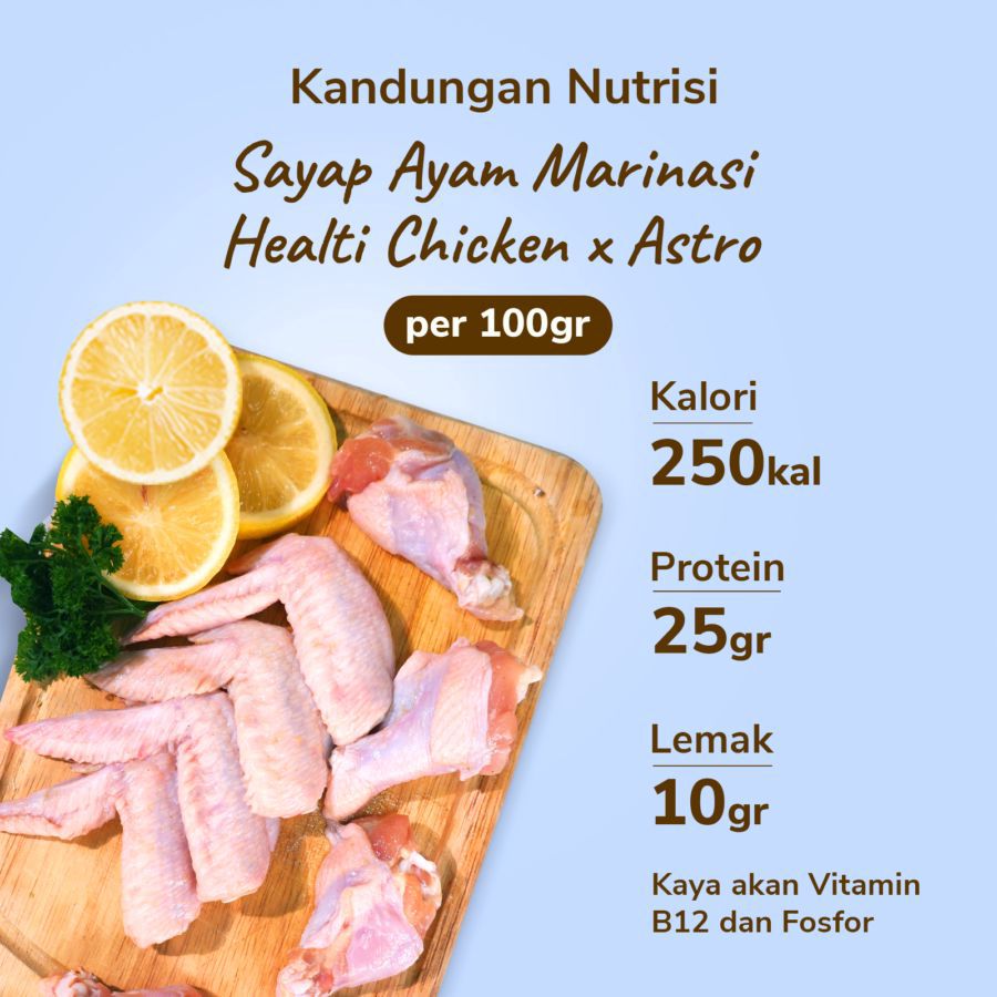 Sayap Ayam Marinasi Healti Ciken 400-500gram 1pcs