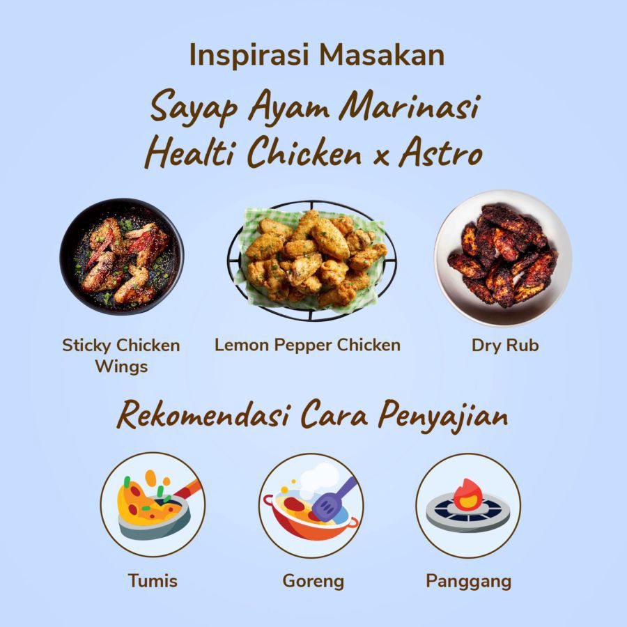 Sayap Ayam Marinasi Healti Ciken 400-500gram 1pcs
