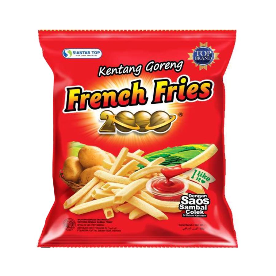 Siantar Top French Fries 2000 Stick Snacks 62gram