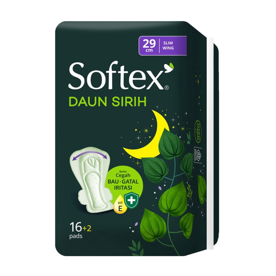 Softex Daun Sirih Wing With Antiseptic 29cm 18pcs/Pembalut Wanita 1packs