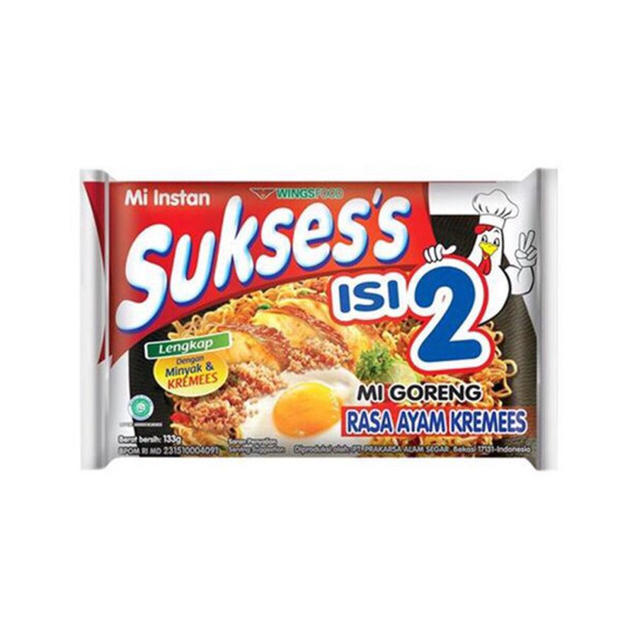 Suksesmie Goreng Ayam Kremes/Mie instan 112gram