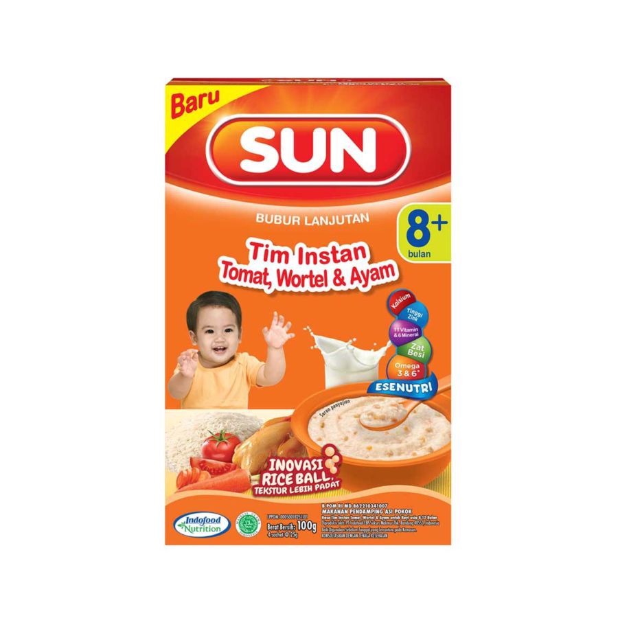 Sun Bubur Lanjutan Tim Instan Tomat Wortel Ayam Box 100gr 100gram 100gram