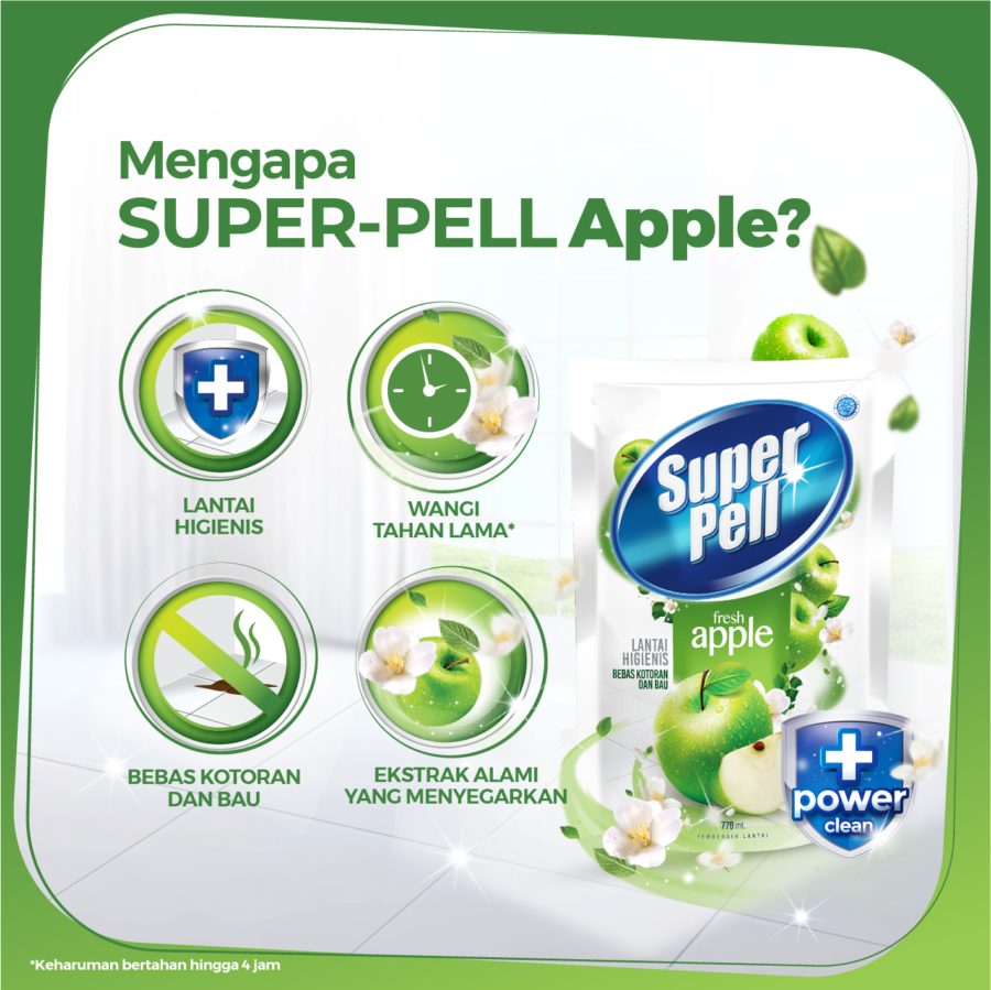 Superpell Japanese Apple & Peony Pembersih Lantai Pouch 760ml