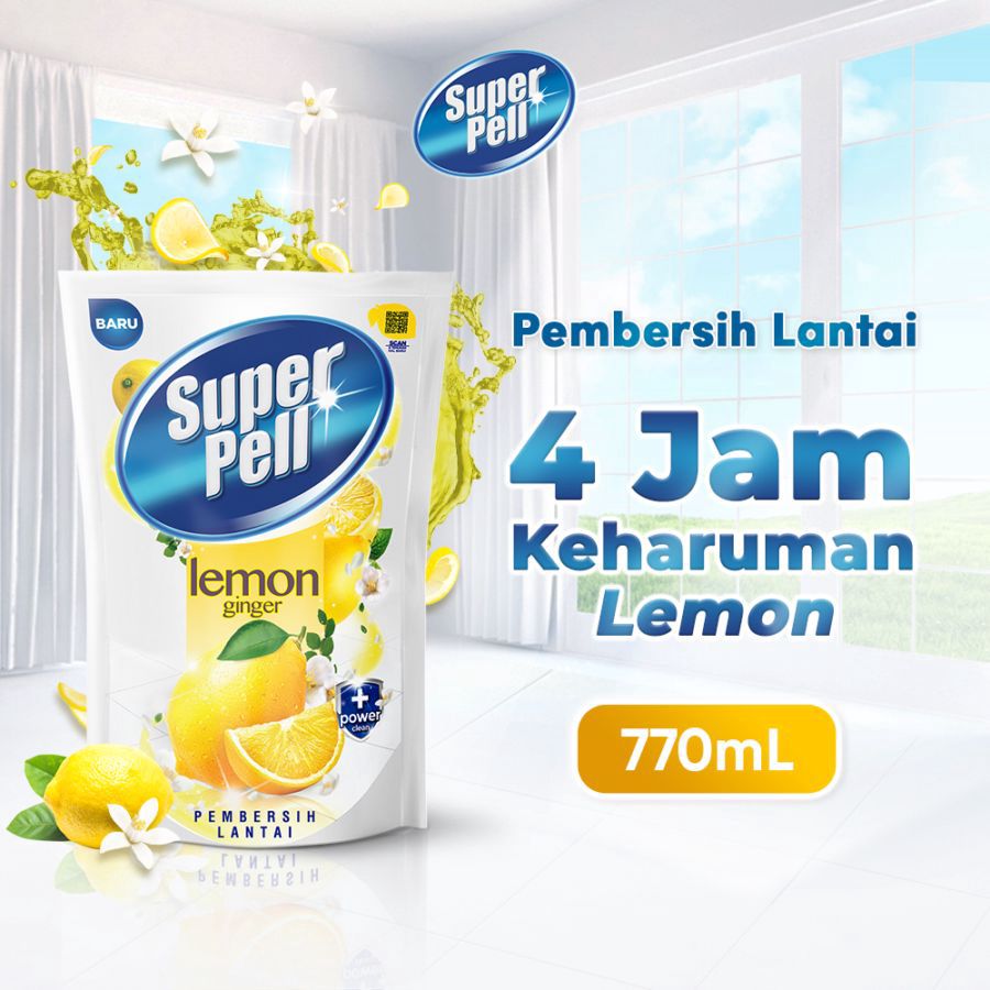 Super Pell Lemon Ginger Pouch Pembersih Lantai 770ml
