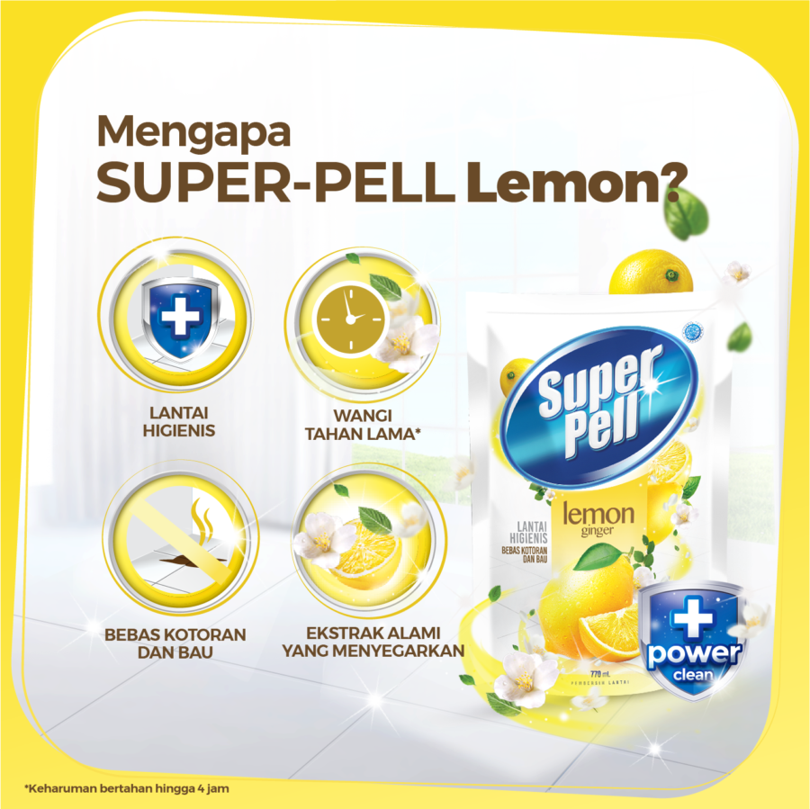 Super Pell Lemon Ginger Pouch Pembersih Lantai 770ml