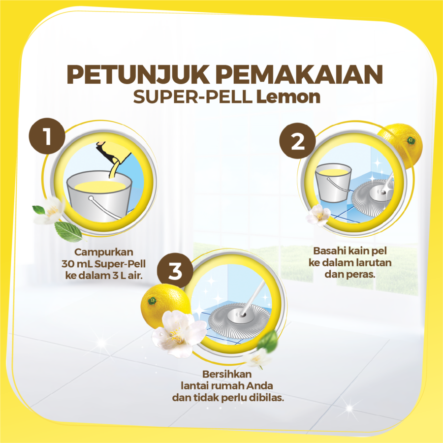 Super Pell Lemon Ginger Pouch Pembersih Lantai 770ml