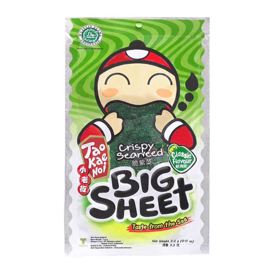 Tao Kae Noi Classic Crispy Seaweed Big Sheet 3.2gr/Rumput Laut