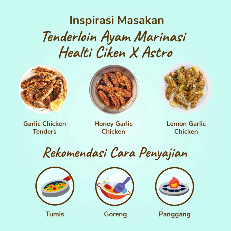 Tenderloin Ayam Marinasi 400-500gr Healti Ciken 1pcs