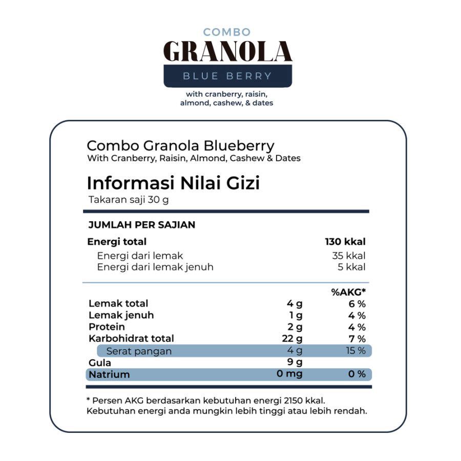 Timur Tengah Granola Blue Berry Cereal 125gram