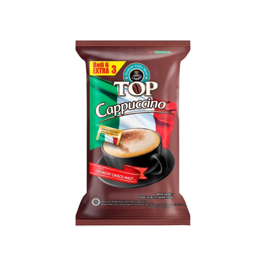 Top Coffee Cappuccino 25gr x (6+3) sachet/Kopi Bubuk 225gram