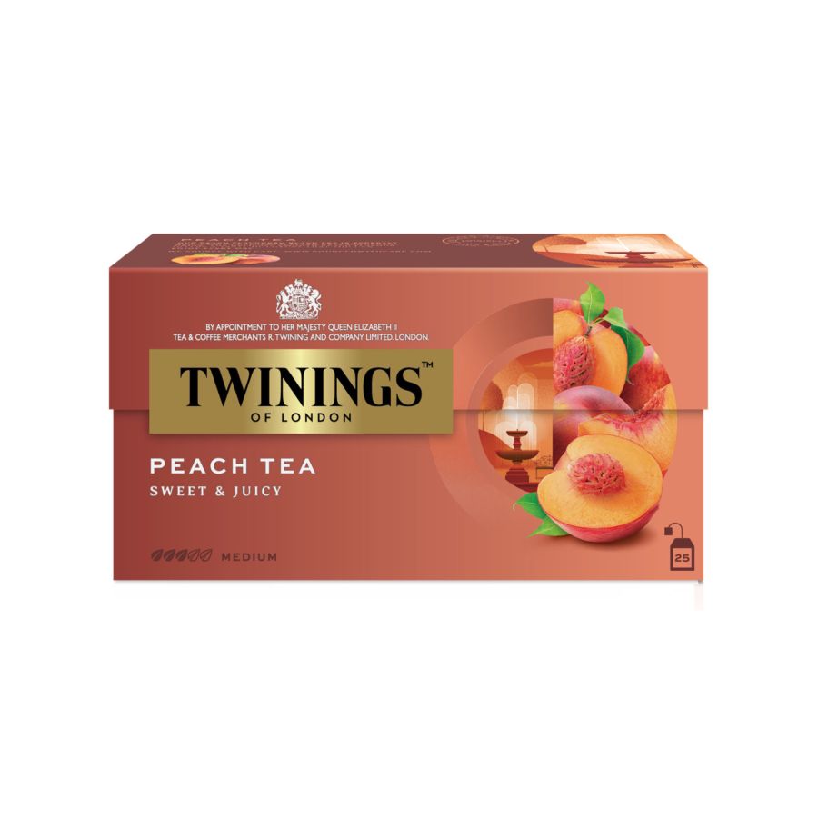 Twinings Peach Flavoured Black Tea isi 25 pcs/Teh 1packs