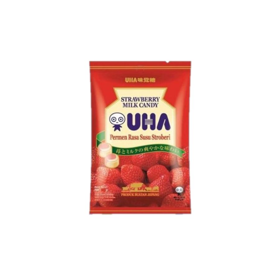 UHA Candy Strawberry Milk Pemen Jepang 103gram