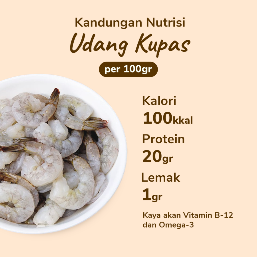 Udang Kupas Vanamei Size L Astro Goods 500gram