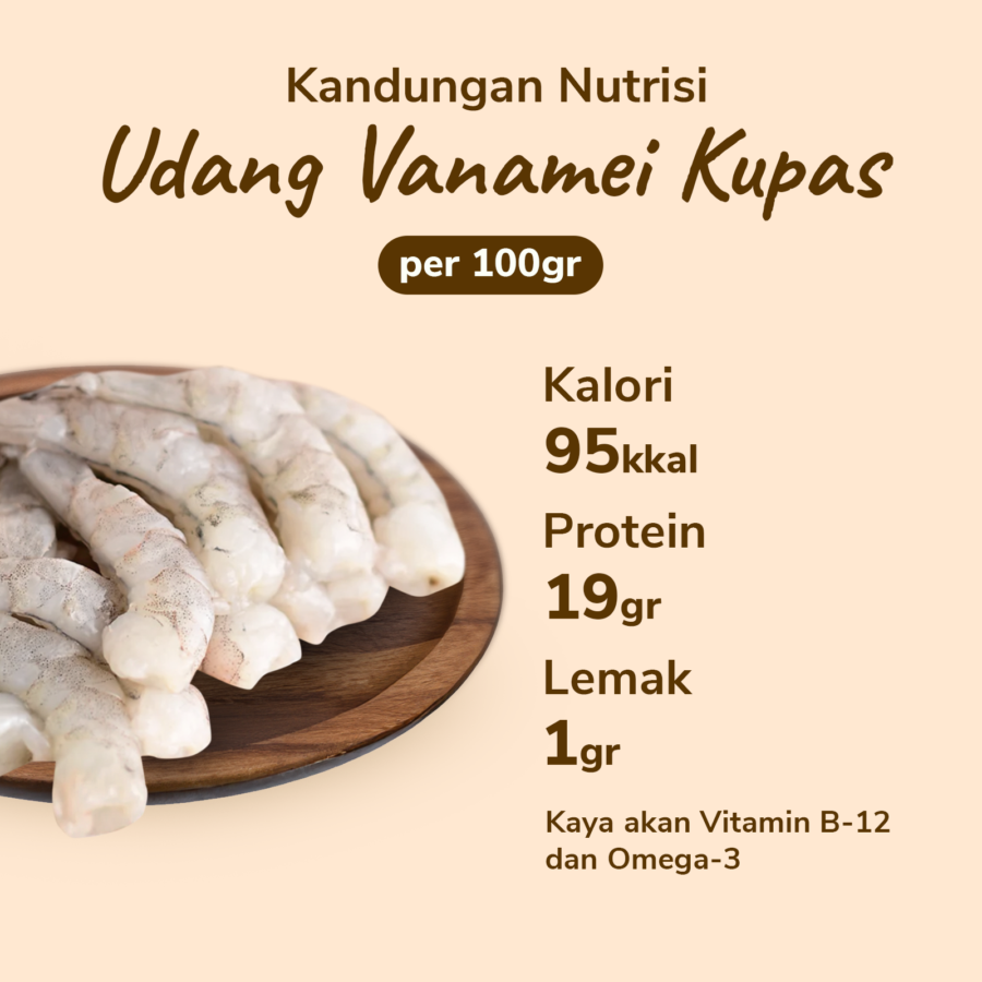 Udang Vanamei Kupas PUD V 60/70 Java Sea x Astro Goods 200gram