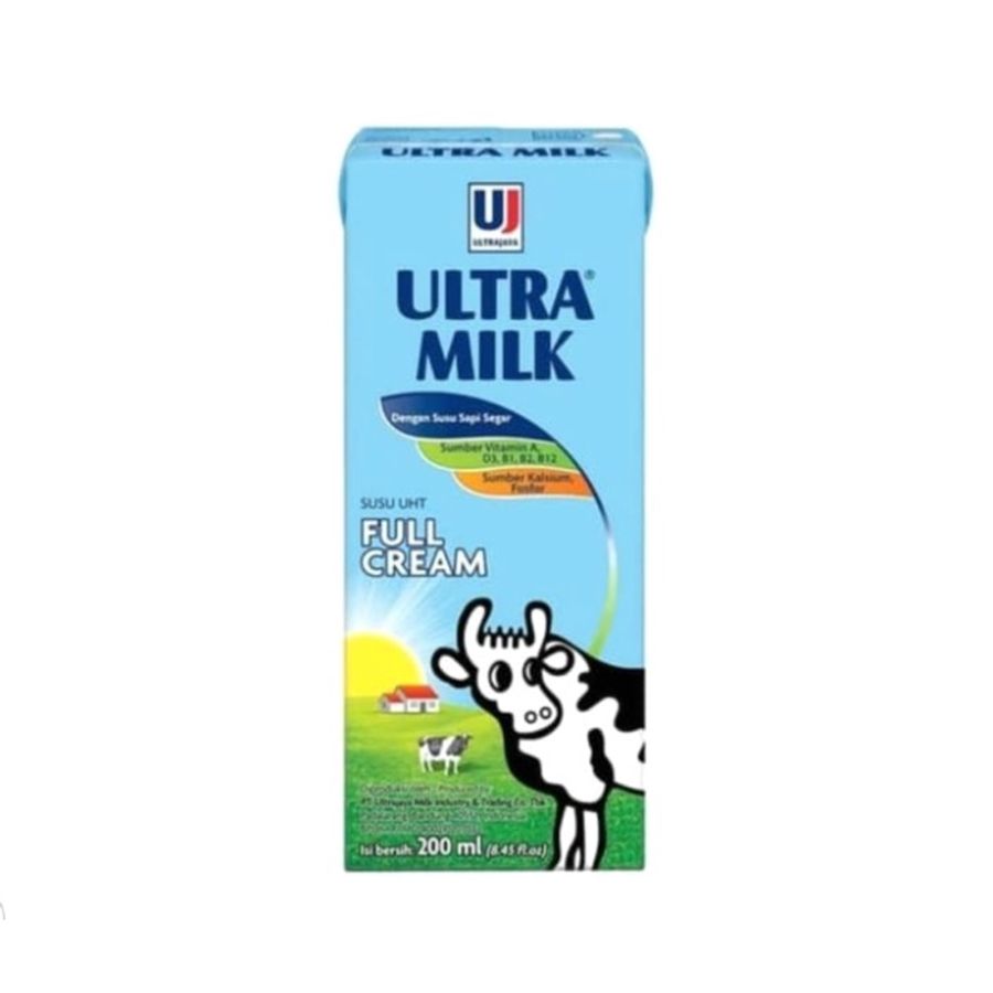 Ultra Milk UHT Full Cream Plain /Susu UHT 200ml