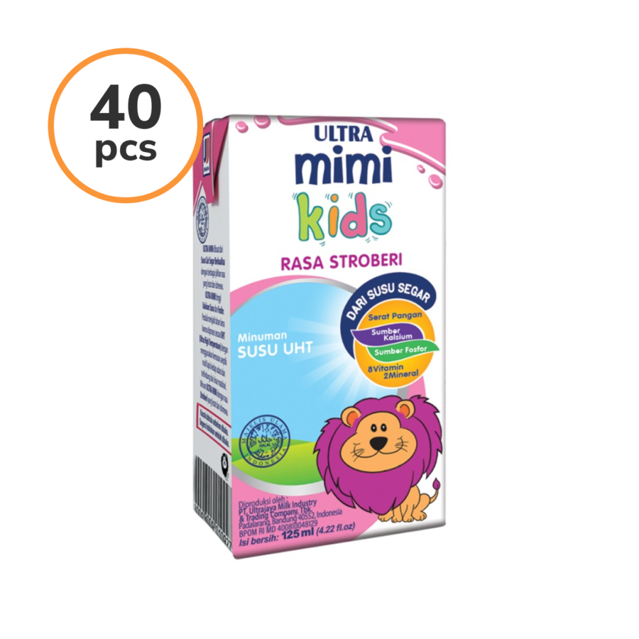 Ultra Mimi Kids Strawberry Susu UHT 125 ml 40pcs