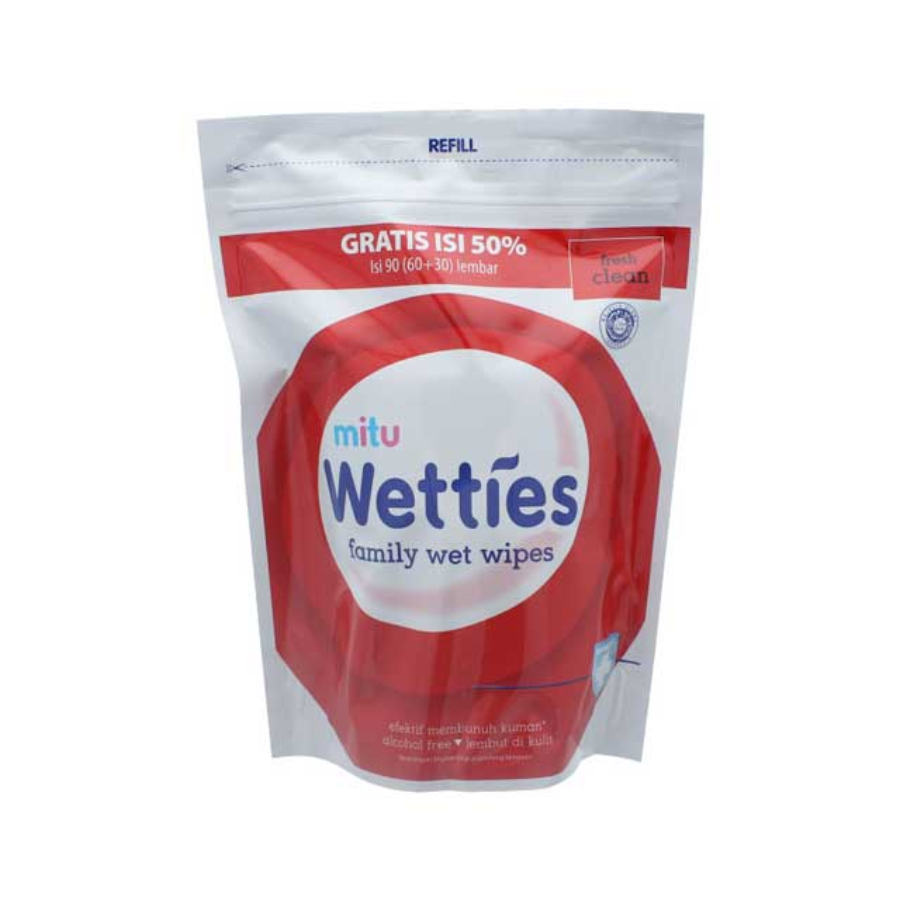 Wetties Tissue Antiseptic 90sheets/Tisu Basah Antiseptik 90sheets 90sheets