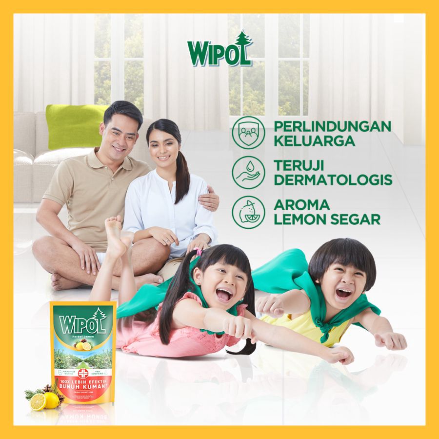 Wipol Karbol Lemon Pembersih Lantai Pouch 750ml