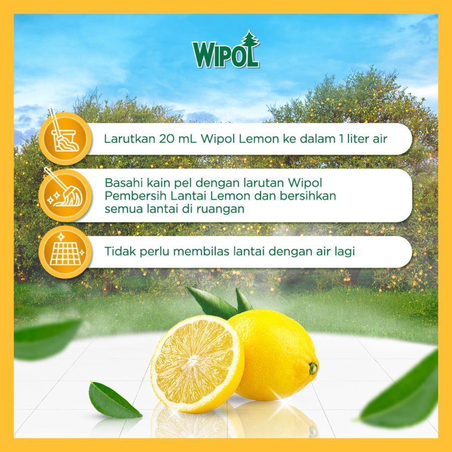 Wipol Karbol Lemon Pembersih Lantai Pouch 750ml