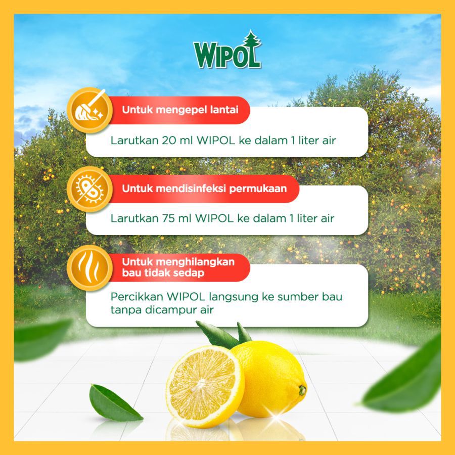 Wipol Karbol Lemon Pembersih Lantai Pouch 750ml
