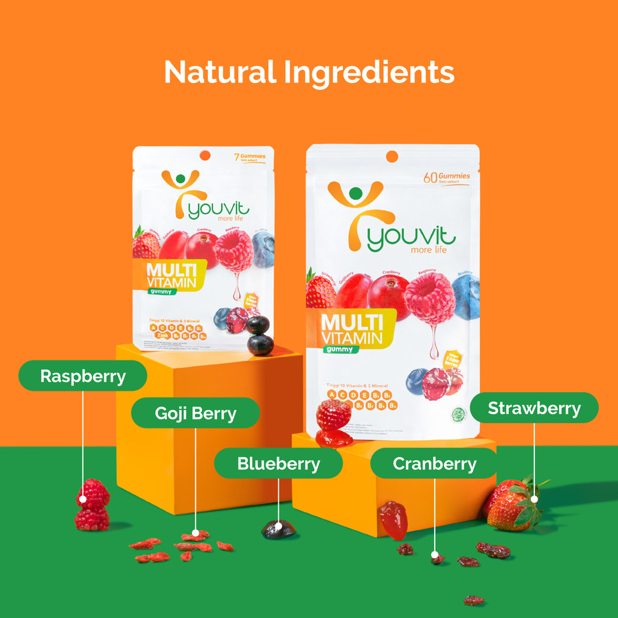 Youvit Multivitamin Dewasa isi 7 Gummies 1sachet