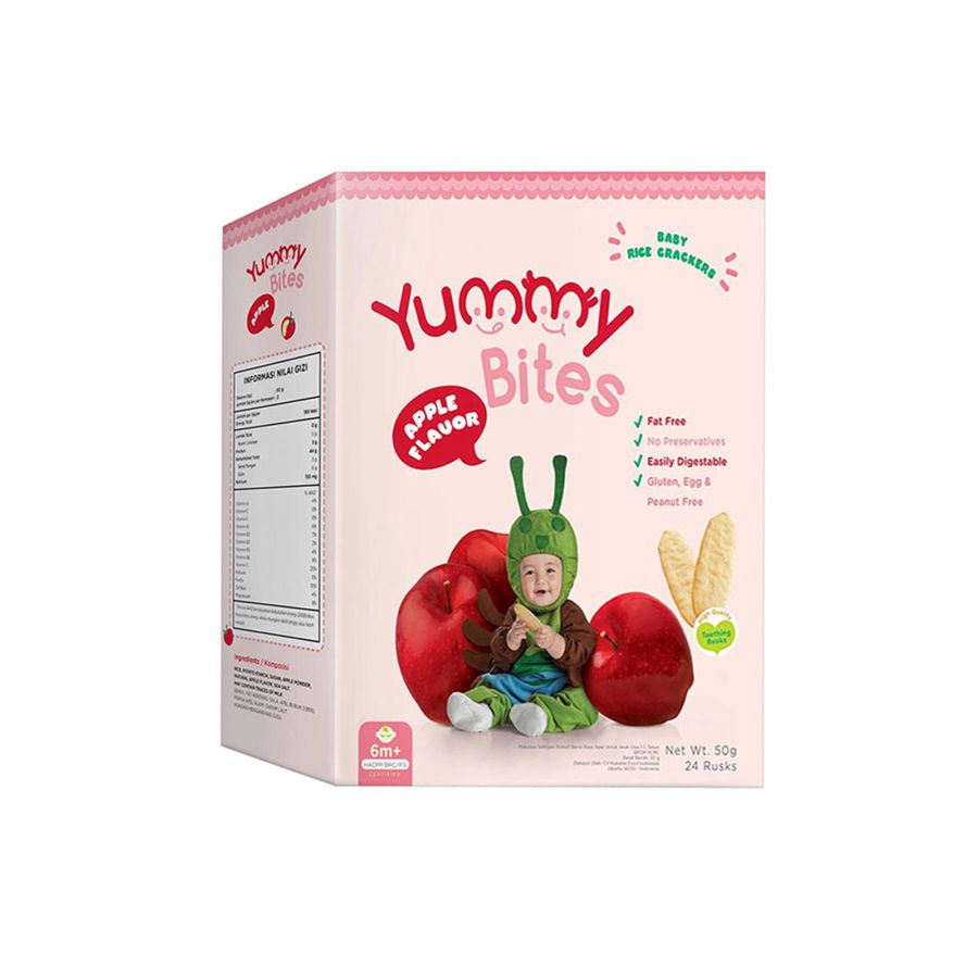 Yummy Bites Baby Rice Cracker Strawberry/Snack Bayi 50gram