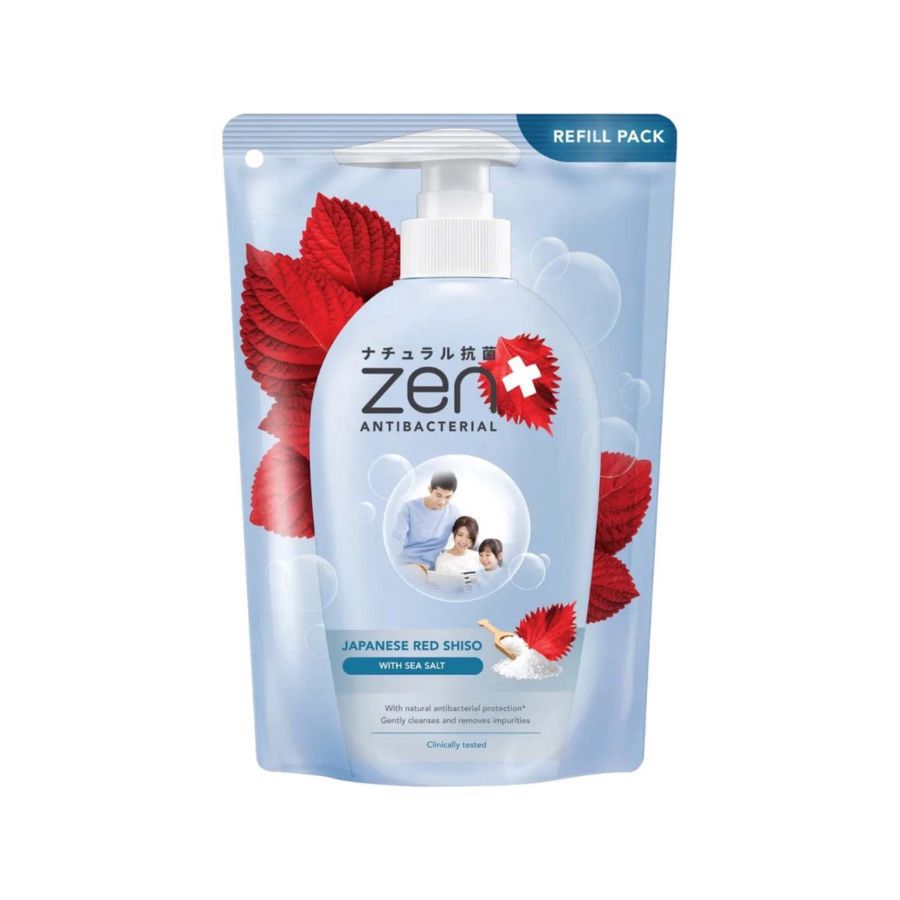 Zen Japanese Red Shiso with Sea Salt Antibacterial Body Wash Refill 400ml