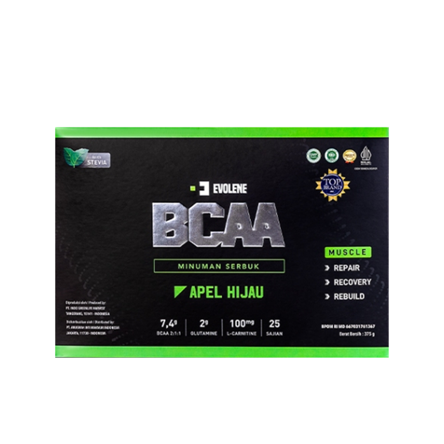 Evolene BCAA Green Apple Suplemen Workout 25 S