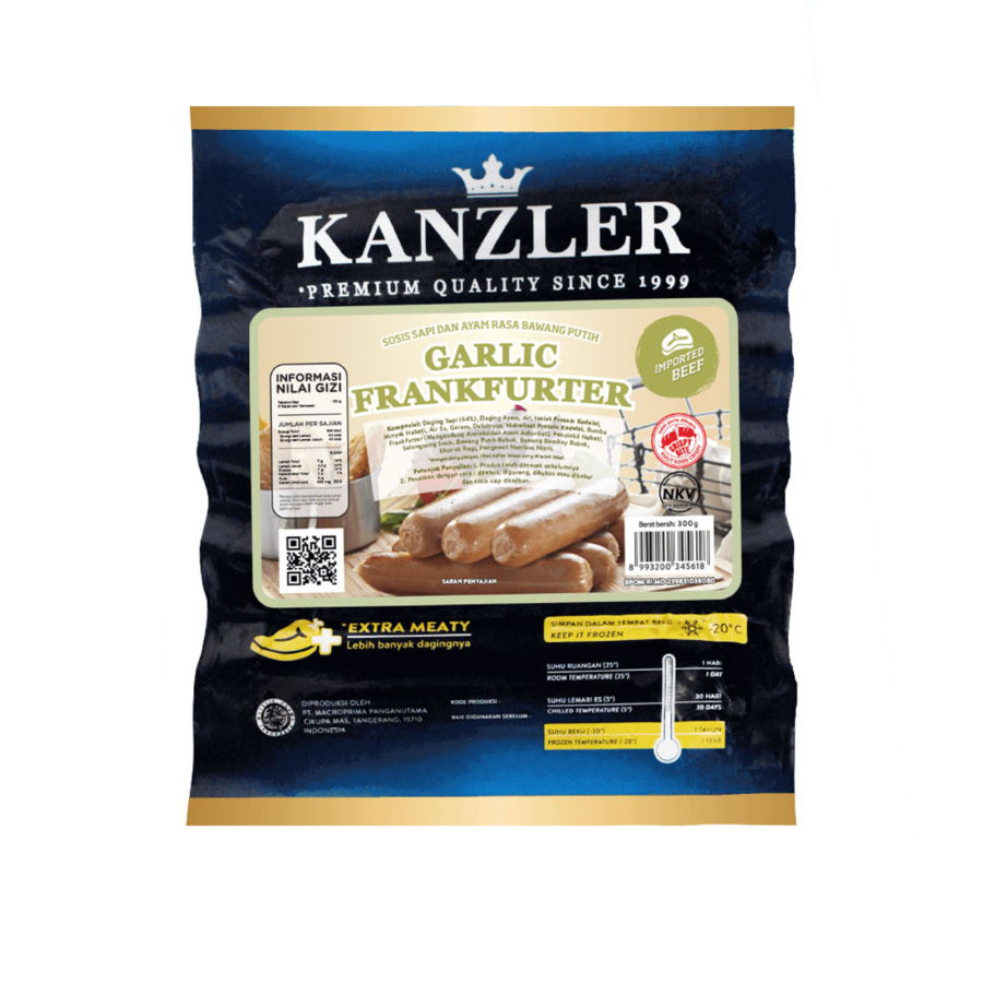 Kanzler Garlic Frankfuter 300gram