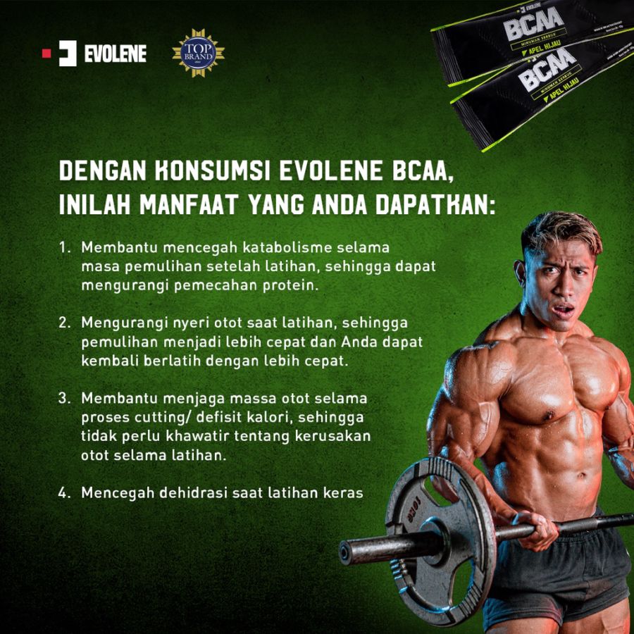 Evolene BCAA Green Apple Suplemen Workout 25 S