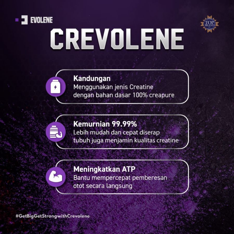 Evolene Crevolene Creapure Grape Creatine 30 S 165gram