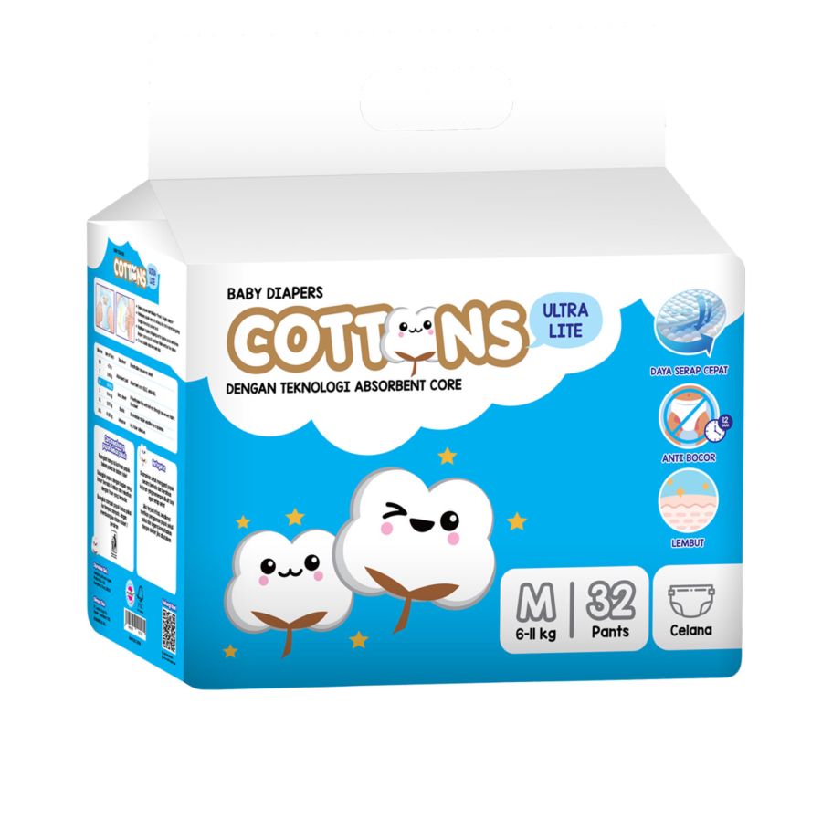 Cottons Baby Ultra Lite M32 Diapers Pants 1packs