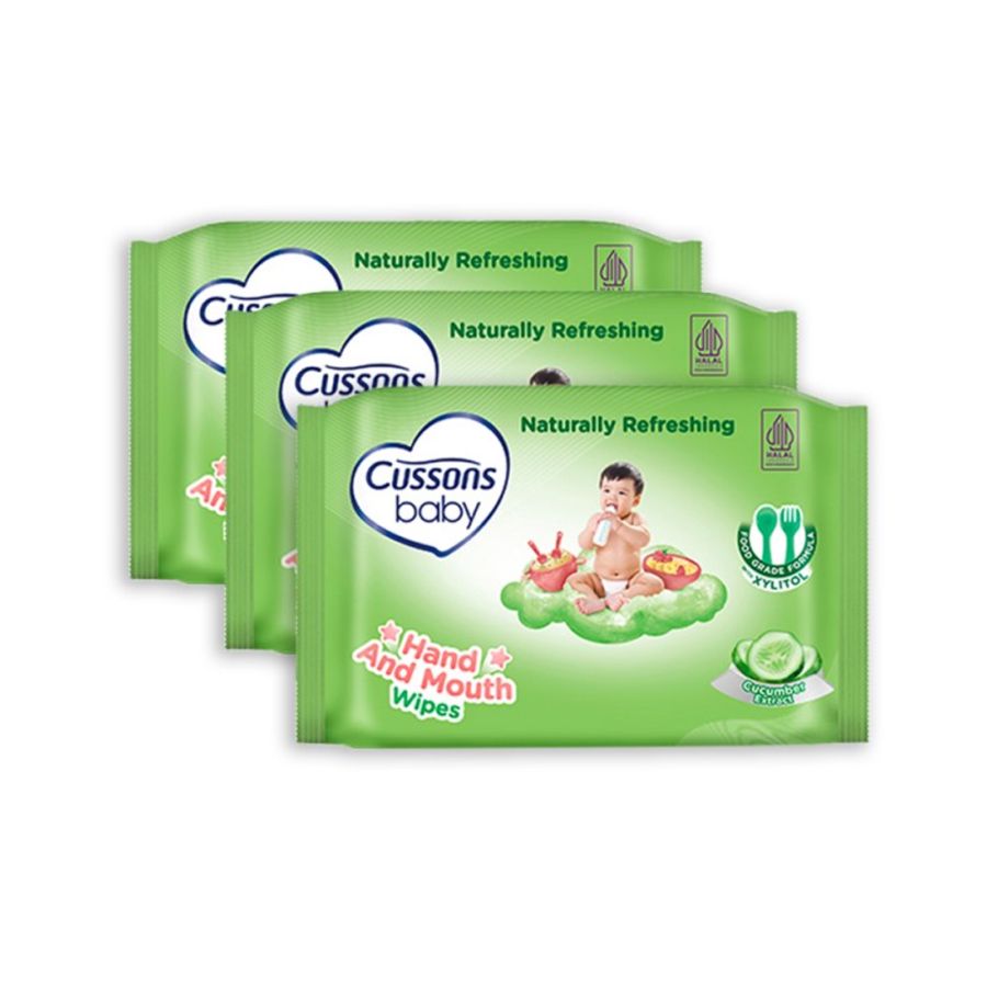 Cussons Baby Wipes Natural Refreshing 45sheet/Tisu Basah Bayi 3packs