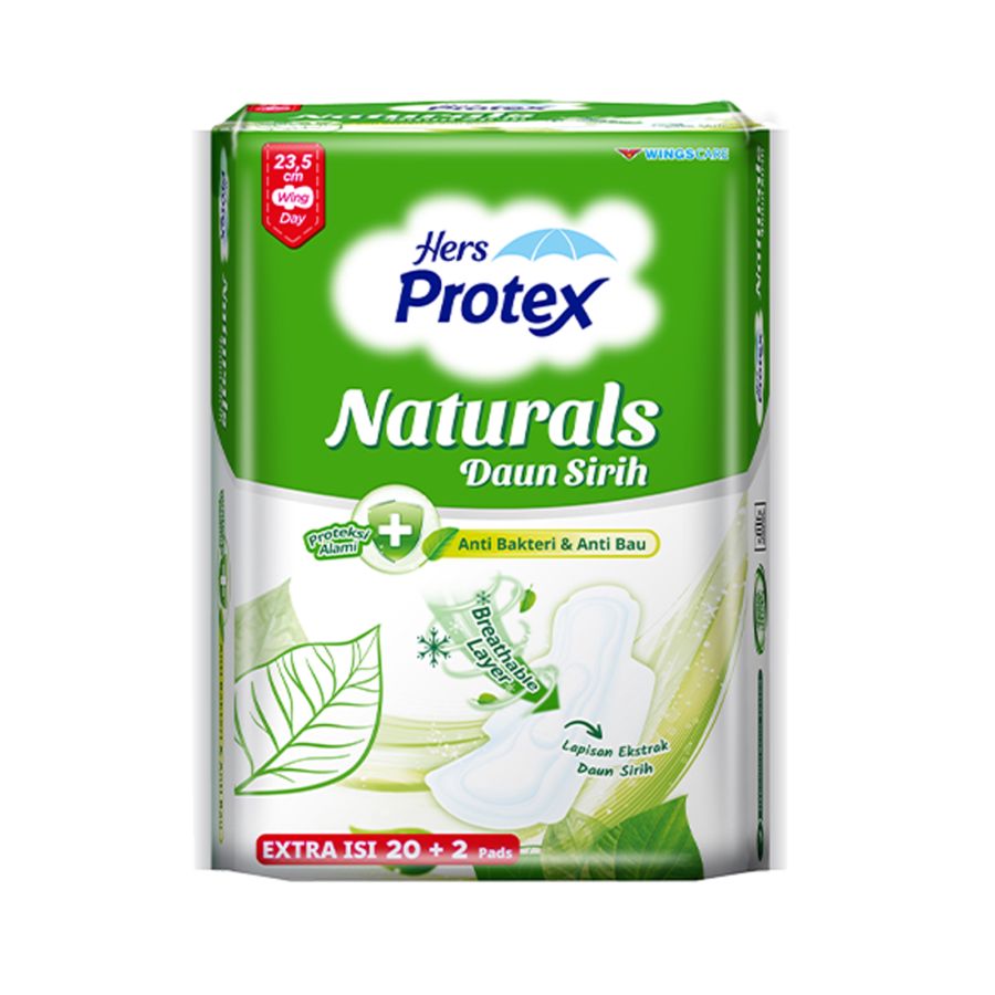 Hers Protex Naturals Daun Sirih Pembalut Wanita Bag 20+2 pads 1pack 1pack