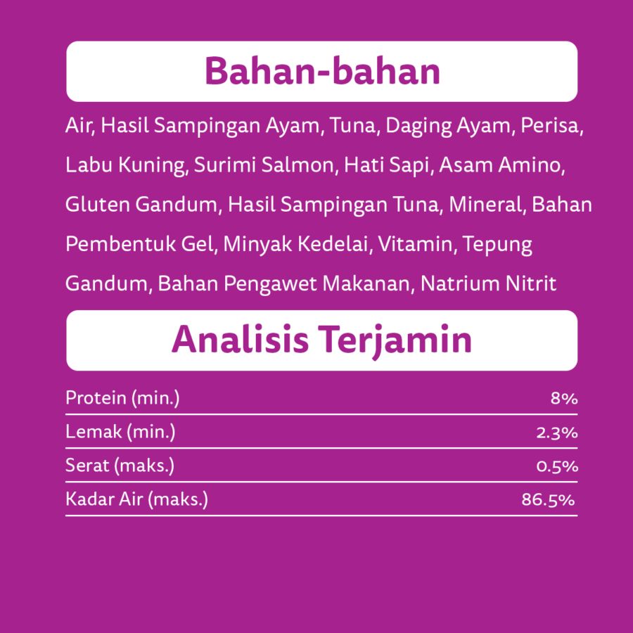 Whiskas Tasty Mix Tuna Salmon Junior Makanan Kucing Basah Pouch 70gram