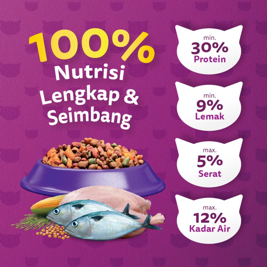 Whiskas Mackerel Adult Makanan Kucing 1350gram