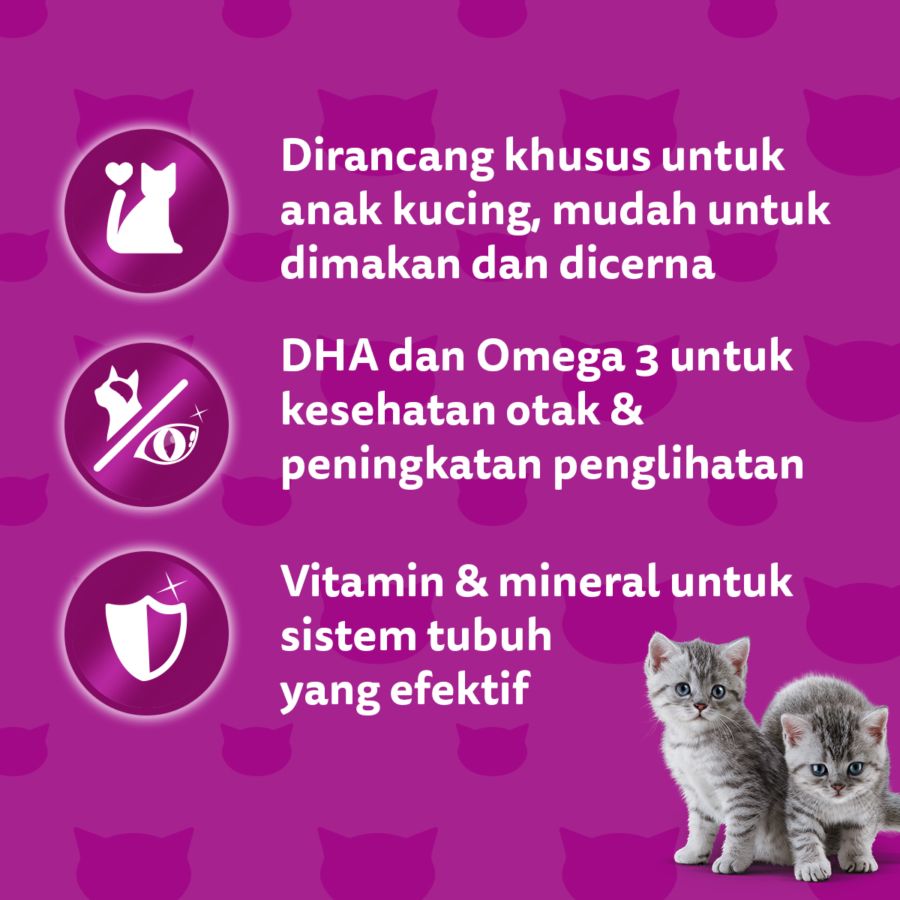 Whiskas Junior Tuna Flavour Makanan Kucing Basah Pouch 80gram