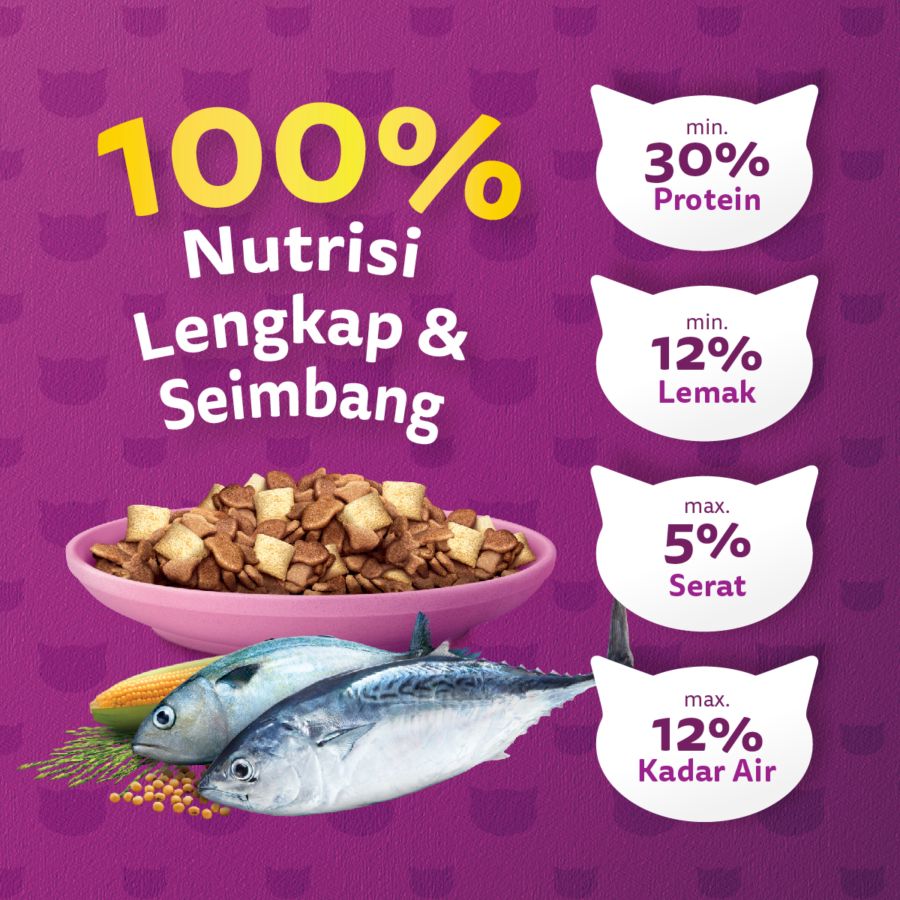 Whiskas Junior Ocean Fish Mother & Kitten Makanan Kucing Kering 450gram