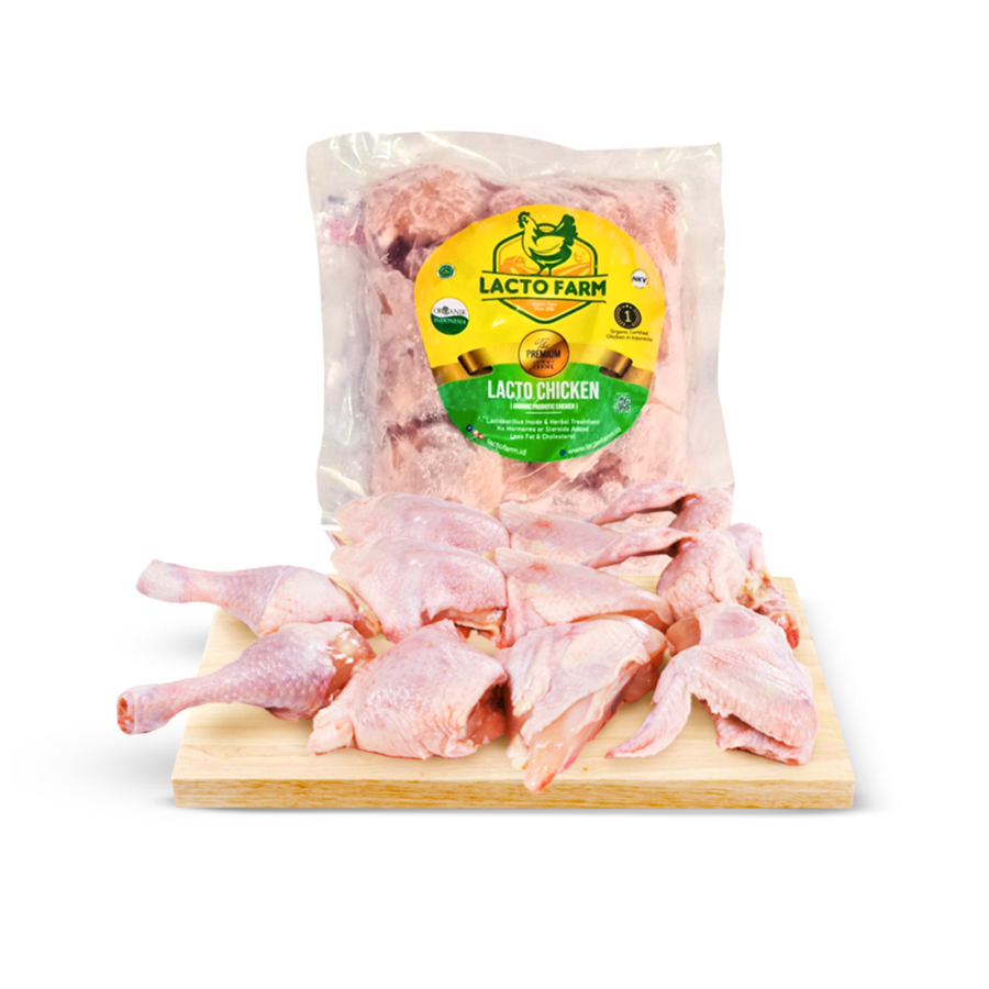 Ayam Negeri Organik Probiotik+Jamu Regular Parting 8 800-900gr LactoFarm 1pcs
