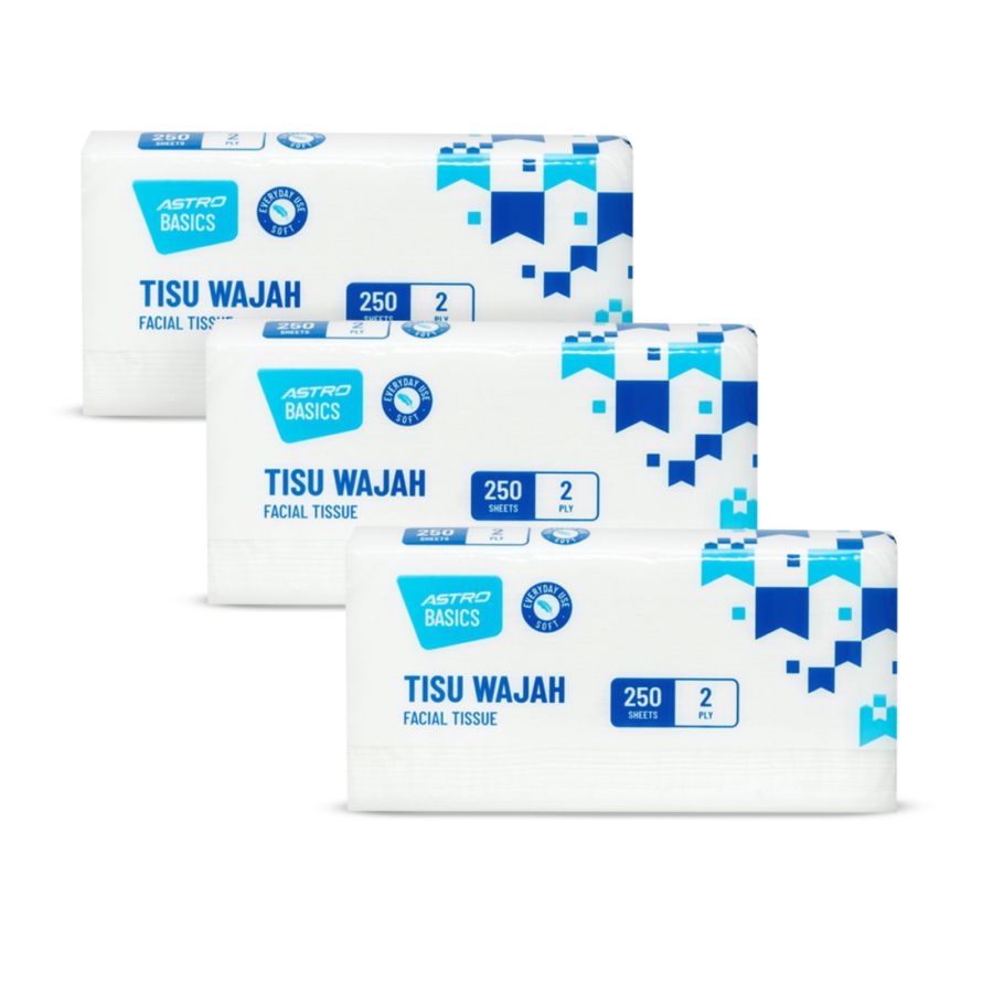 [Bundle 3] Hemat Soft Facial Tissue 250 sheets - Astro Basics