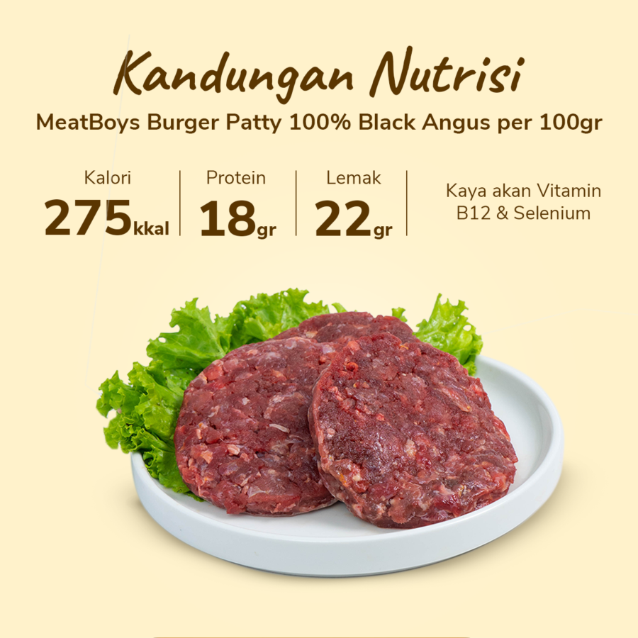 Burger Patty 100% Black Angus Meatboys 3pcs 150gram